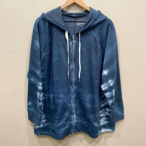 NWT LIVI Blue Tie-Dye Zip Up Sweatshirt - Size: 18/20 - Picture 3 of 9